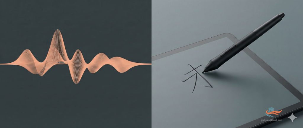 Ba tiêu chí vàng chọn app học HSK 3.0 gồm luyện nói và viết tay.