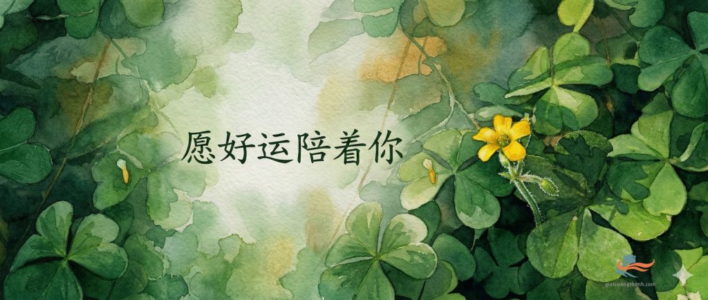 Mẫu câu chúc may mắn tiếng Trung ý nghĩa 愿好运陪着你