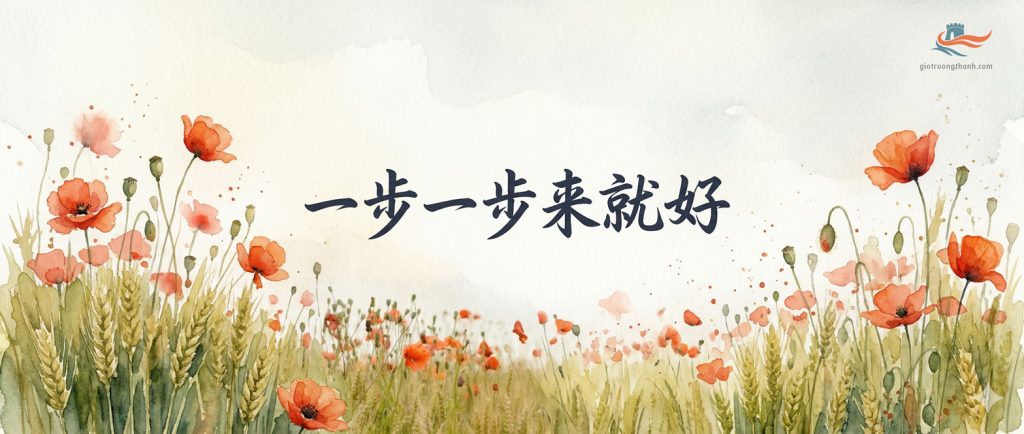 Câu nói khích lệ tiếng Trung Yi Bu Yi Bu Lai Jiu Hao - Cứ từng bước một thôi.
